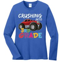 Crushing Into Third Grade Monster Truck Cute 3Rd Grade Gift Ladies Long Sleeve Shirt