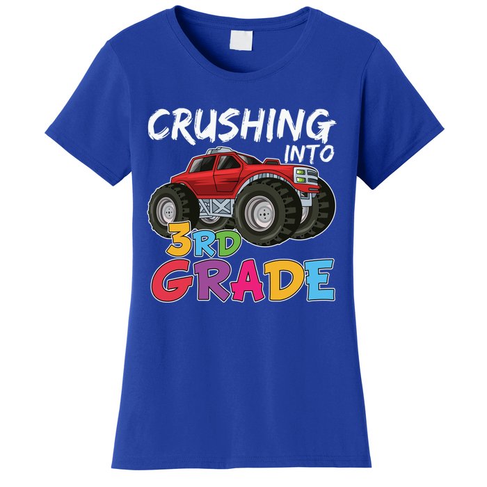 Crushing Into Third Grade Monster Truck Cute 3Rd Grade Gift Women's T-Shirt