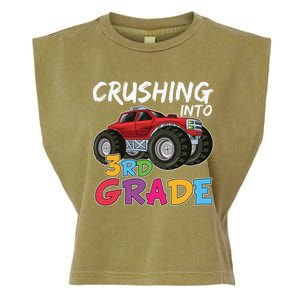 Crushing Into Third Grade Monster Truck Cute 3Rd Grade Gift Garment-Dyed Women's Muscle Tee