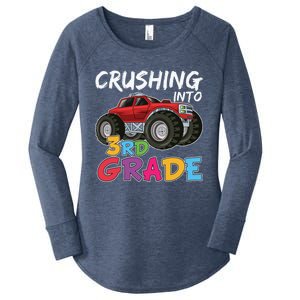 Crushing Into Third Grade Monster Truck Cute 3Rd Grade Gift Women's Perfect Tri Tunic Long Sleeve Shirt