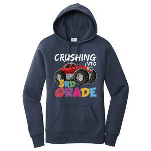 Crushing Into Third Grade Monster Truck Cute 3Rd Grade Gift Women's Pullover Hoodie