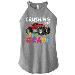 Crushing Into Third Grade Monster Truck Cute 3Rd Grade Gift Women's Perfect Tri Rocker Tank