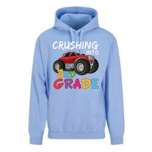 Crushing Into Third Grade Monster Truck Cute 3Rd Grade Gift Unisex Surf Hoodie