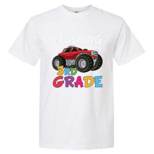 Crushing Into Third Grade Monster Truck Cute 3Rd Grade Gift Garment-Dyed Heavyweight T-Shirt