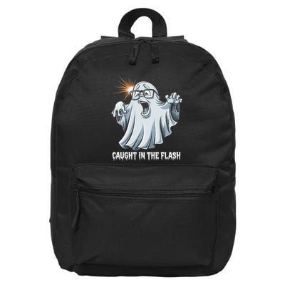 Caught In The Flash Funny Ghost Design For Halloween Fans 16 in Basic Backpack