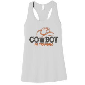 Cowboy In Training Western America Women's Racerback Tank