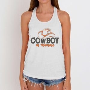 Cowboy In Training Western America Women's Knotted Racerback Tank