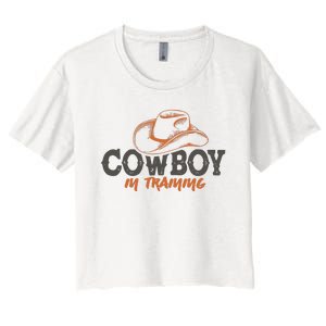 Cowboy In Training Western America Women's Crop Top Tee