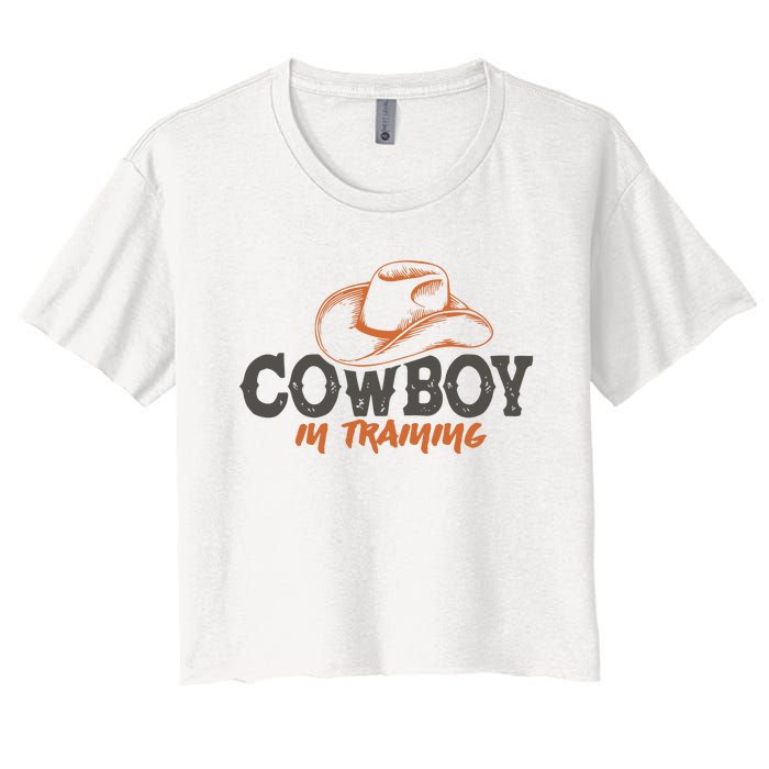 Cowboy In Training Western America Women's Crop Top Tee