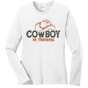 Cowboy In Training Western America Ladies Long Sleeve Shirt