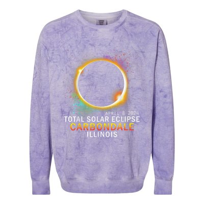 Carbondale Illinois Total Solar Eclipse April 8 2024 Colorblast Crewneck Sweatshirt