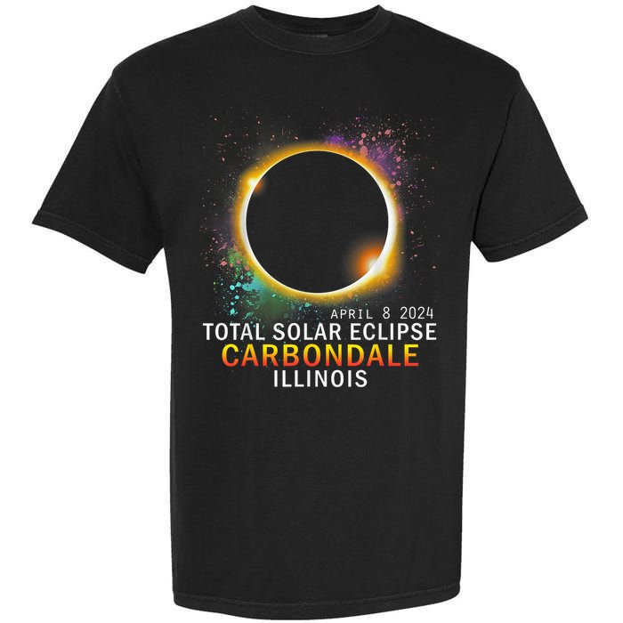 Carbondale Illinois Total Solar Eclipse April 8 2024 Garment-Dyed Heavyweight T-Shirt