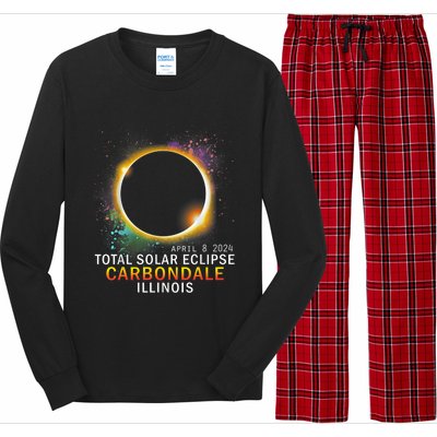 Carbondale Illinois Total Solar Eclipse April 8 2024 Long Sleeve Pajama Set