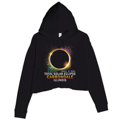 Carbondale Illinois Total Solar Eclipse April 8 2024 Crop Fleece Hoodie