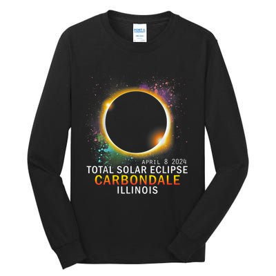 Carbondale Illinois Total Solar Eclipse April 8 2024 Tall Long Sleeve T-Shirt