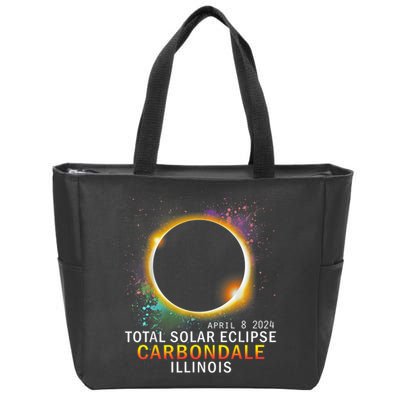Carbondale Illinois Total Solar Eclipse April 8 2024 Zip Tote Bag