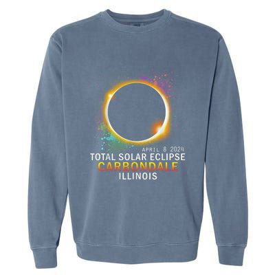 Carbondale Illinois Total Solar Eclipse April 8 2024 Garment-Dyed Sweatshirt