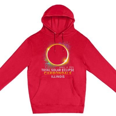 Carbondale Illinois Total Solar Eclipse April 8 2024 Premium Pullover Hoodie