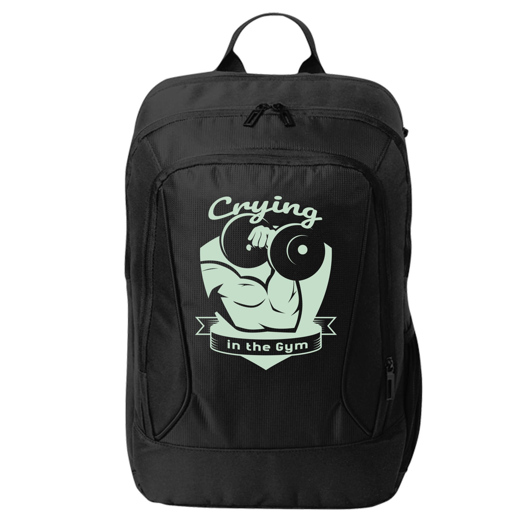 Crying In The Gym Funny Workout Gym Weightlifting Athlete Gift City Backpack