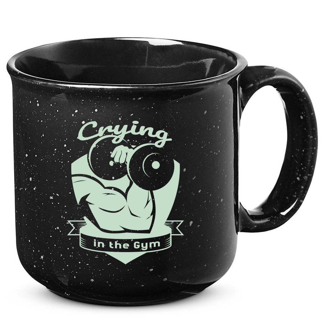Crying In The Gym Funny Workout Gym Weightlifting Athlete Gift 15oz Campfire Ceramic Mug