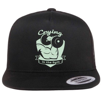 Crying In The Gym Funny Workout Gym Weightlifting Athlete Gift Flatbill Hat