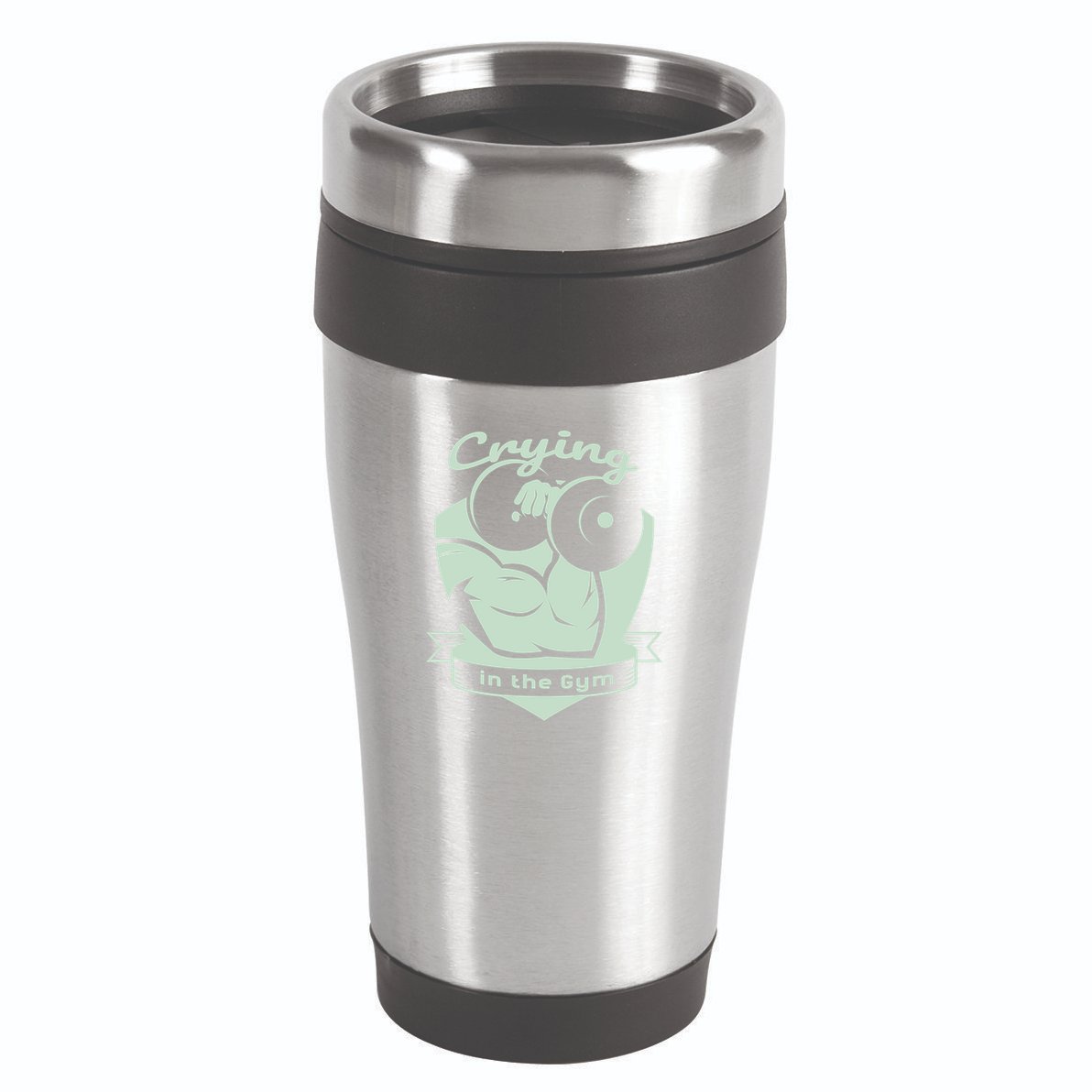 Crying In The Gym Funny Workout Gym Weightlifting Athlete Gift 16oz Travel Tumbler