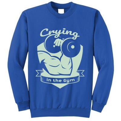Crying In The Gym Funny Workout Gym Weightlifting Athlete Gift Sweatshirt