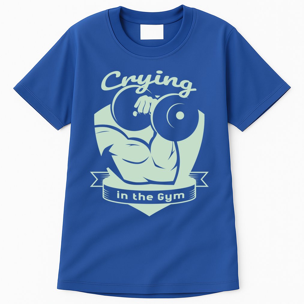 Crying In The Gym Funny Workout Gym Weightlifting Athlete Gift Tall T-Shirt