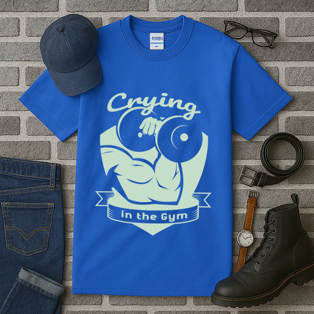Crying In The Gym Funny Workout Gym Weightlifting Athlete Gift Tall T-Shirt