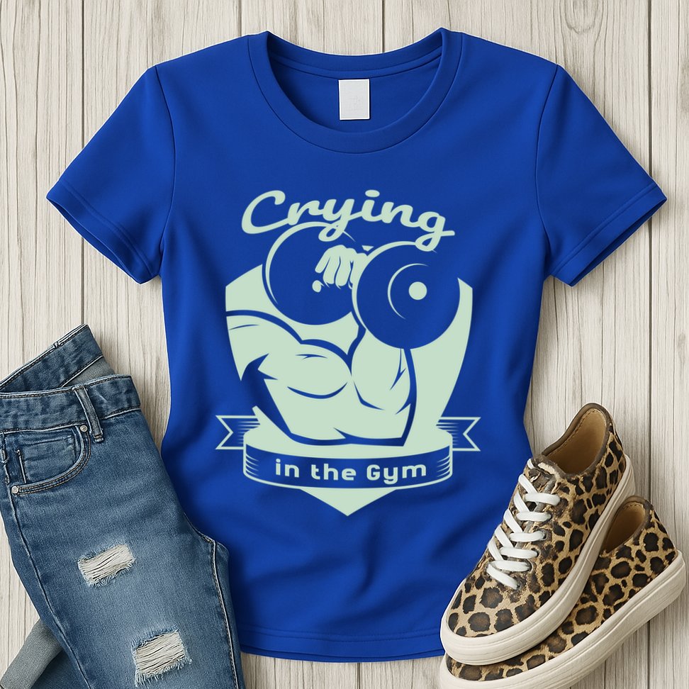 Crying In The Gym Funny Workout Gym Weightlifting Athlete Gift Womens T-Shirt