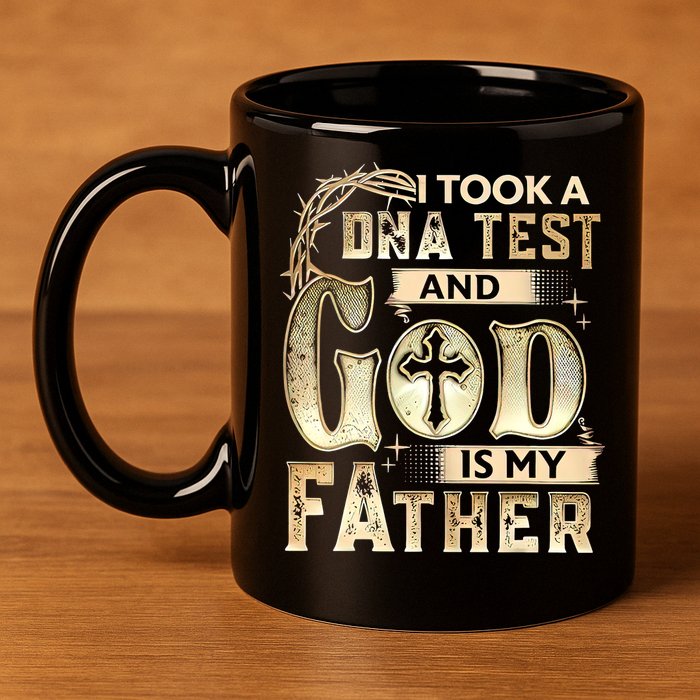 Christian I Took A DNA Test And God Is My Father Gospel Pray 11oz C Handle Ceramic Mug
