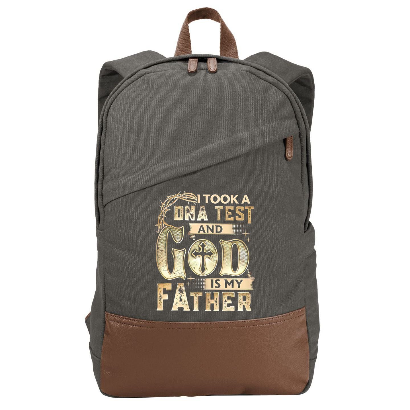 Christian I Took A DNA Test And God Is My Father Gospel Pray Cotton Canvas Backpack
