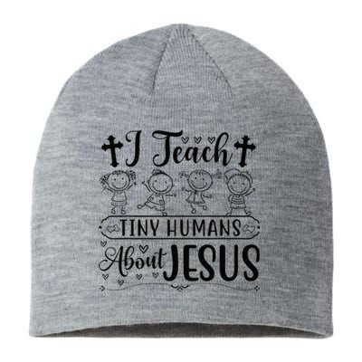 Cute I Teach Tiny Humans About Jesus Tee Vbs Teacher Apparel Sustainable Beanie