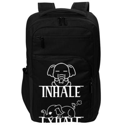 Cool Inhale The Good Exhale The Bad Funny Rehab Vintage Meaningful Gift Impact Tech Backpack