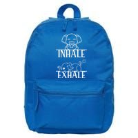 Cool Inhale The Good Exhale The Bad Funny Rehab Vintage Meaningful Gift 16 in Basic Backpack