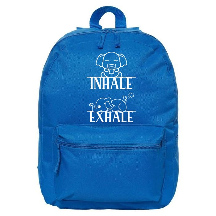 Cool Inhale The Good Exhale The Bad Funny Rehab Vintage Meaningful Gift 16 in Basic Backpack