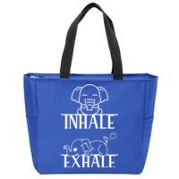 Cool Inhale The Good Exhale The Bad Funny Rehab Vintage Meaningful Gift Zip Tote Bag