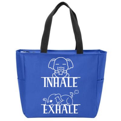 Cool Inhale The Good Exhale The Bad Funny Rehab Vintage Meaningful Gift Zip Tote Bag