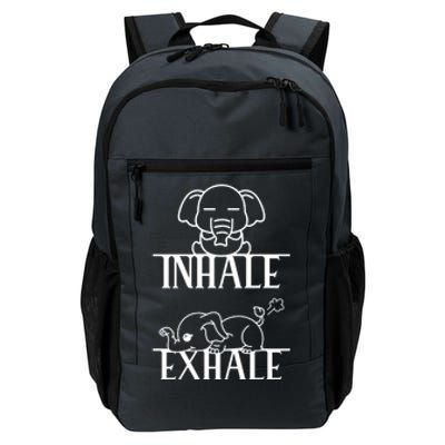 Cool Inhale The Good Exhale The Bad Funny Rehab Vintage Meaningful Gift Daily Commute Backpack