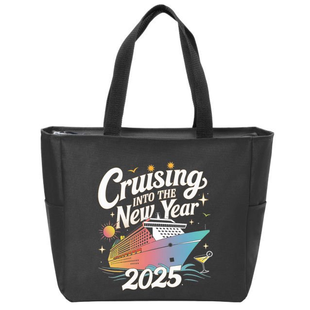 Cruising Into The New Year 2025 Family Vacation Holiday Zip Tote Bag