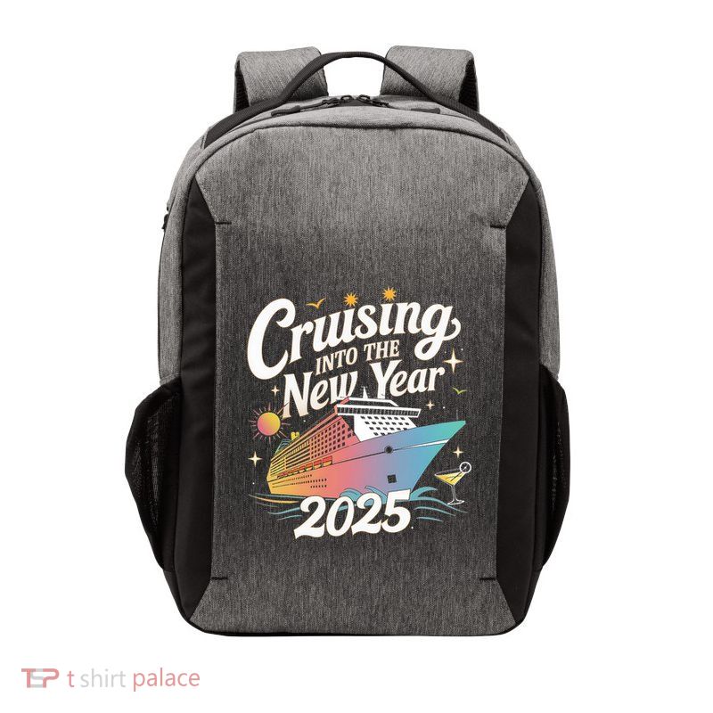 Cruising Into The New Year 2025 Family Vacation Holiday Vector Backpack
