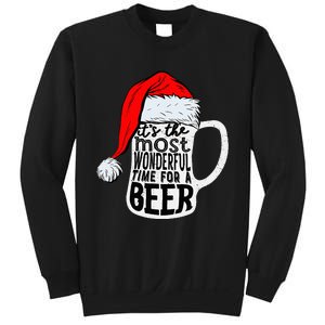 Christmas Its The Most Wonderful Time For A Beer Santa Xmas Sweatshirt