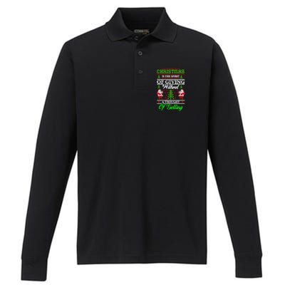 Christmas Is The Spirit Of Giving Performance Long Sleeve Polo