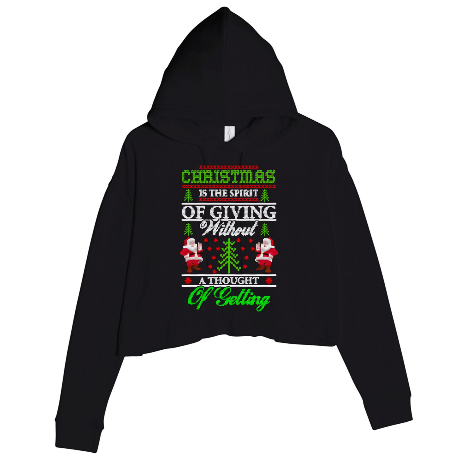 Christmas Is The Spirit Of Giving Crop Fleece Hoodie