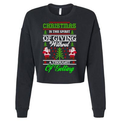 Christmas Is The Spirit Of Giving Cropped Pullover Crew