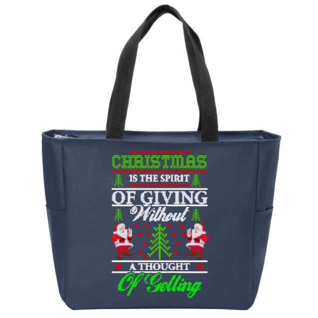 Christmas Is The Spirit Of Giving Zip Tote Bag
