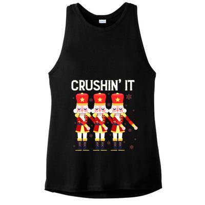 Crushin' It The Christmas Retro Holiday Cute Nutcracker Xmas Ladies PosiCharge Tri-Blend Wicking Tank