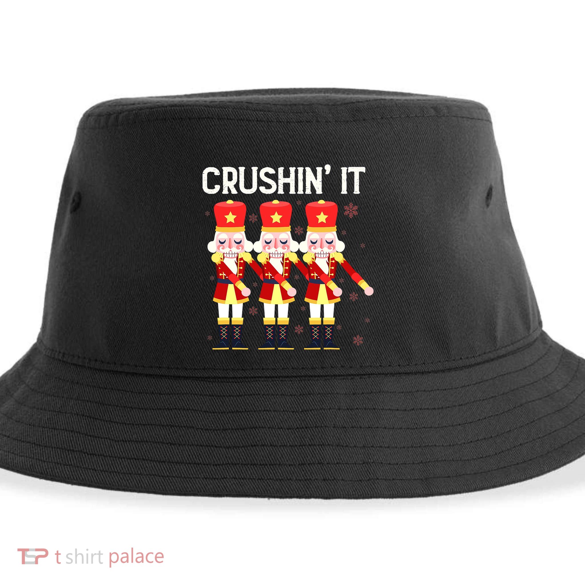 Crushin' It The Christmas Retro Holiday Cute Nutcracker Xmas Sustainable Bucket Hat