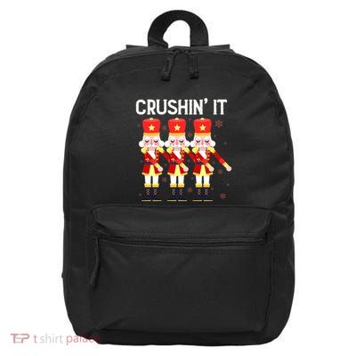 Crushin' It The Christmas Retro Holiday Cute Nutcracker Xmas 16 in Basic Backpack