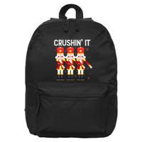 Crushin' It The Christmas Retro Holiday Cute Nutcracker Xmas 16 in Basic Backpack